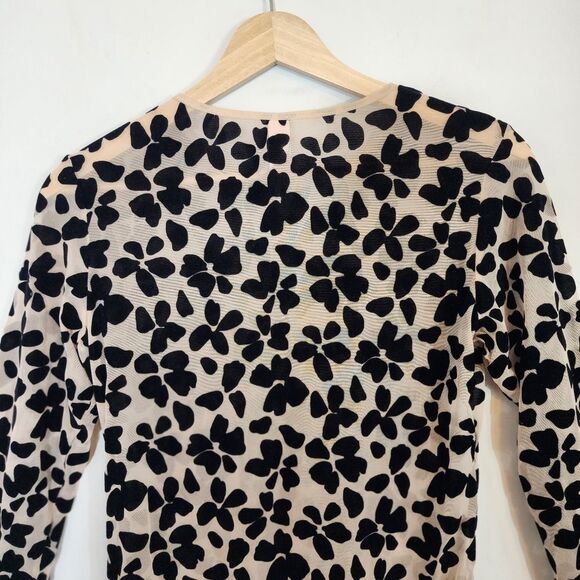 Victoria's Secret Floral Velvet Appliqué Stretch Sheer Sexy Bodysuit Size Large - Picture 8 of 10